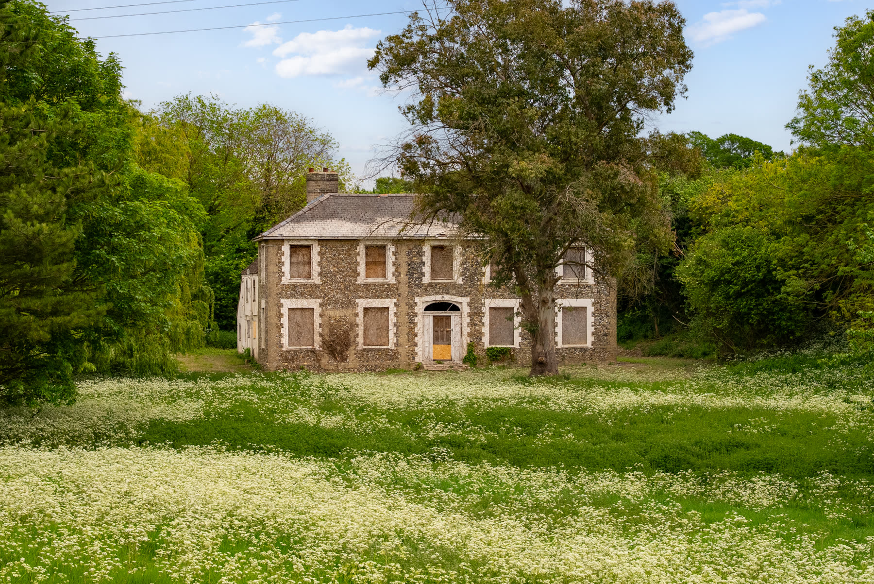 Aerial view of Field Farm House, Great Chesterford, Essex